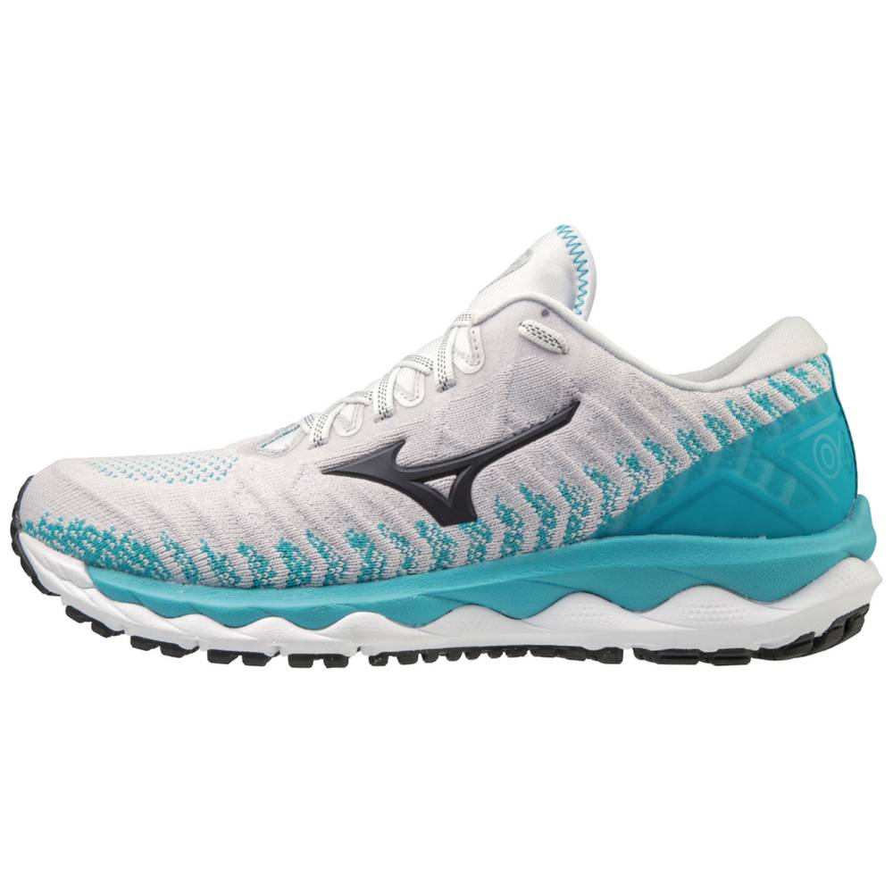 Mizuno Women's Wave Sky 4 WAVEKNIT™ Running Shoes White/Blue (411222-FDY)